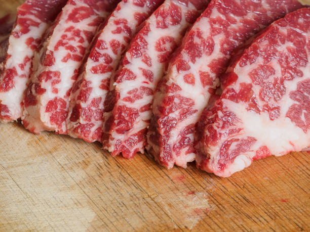 istock Fresh raw beef steak on wood cutting board 659725098