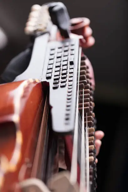 Photo of hands on a Baroque musical instrument