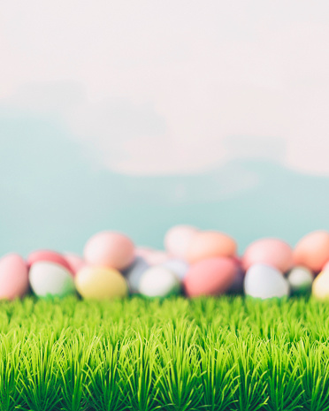 Easter still life background in pastel colors