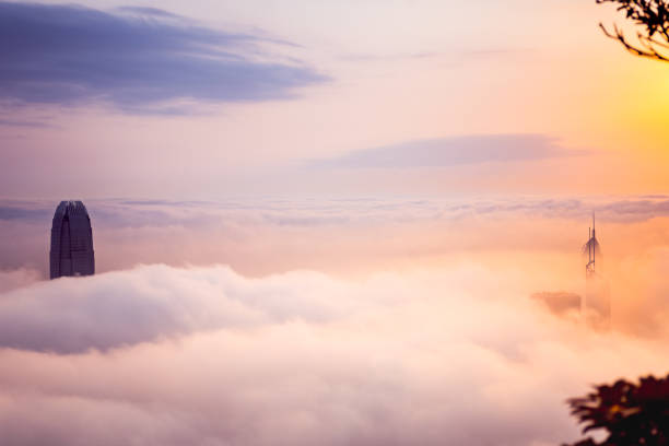 istock Misty morning view at Hong Kong City 659808630