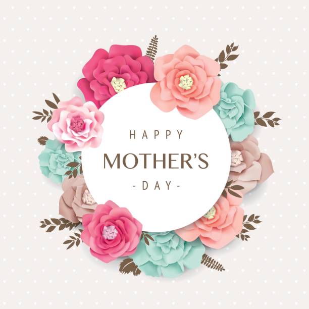 Happy Mother's Day Mother's day greeting card with beautiful blossom flowers mothers day stock illustrations
