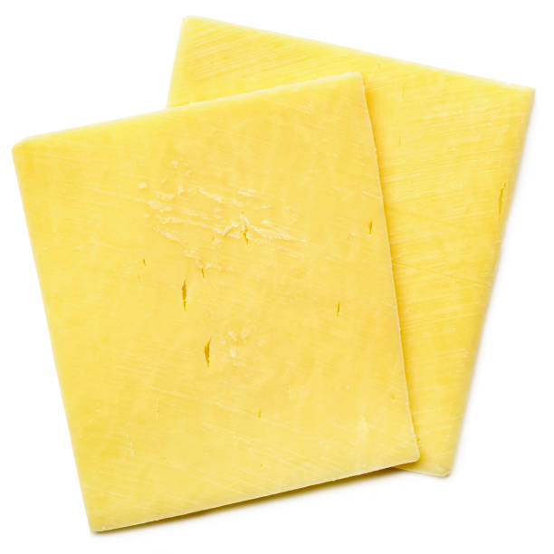 istock Cheese Slices Isolated on White Top View 659830310