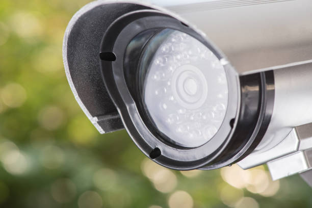 istock CCTV camera security ccd on green bokeh nature background 659869740