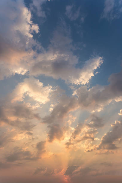 istock Colorful dramatic sky with cloud at sunset.Sky with sun background. 659932826