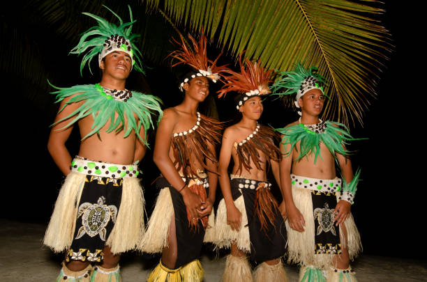 istock Young Polynesian Pacific Island Tahitian Men Dancers 659981860