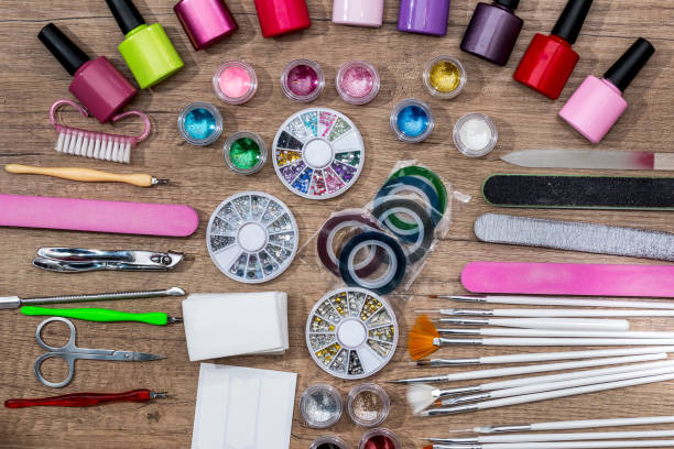 istock set decoration for nail design on desk. 660056942