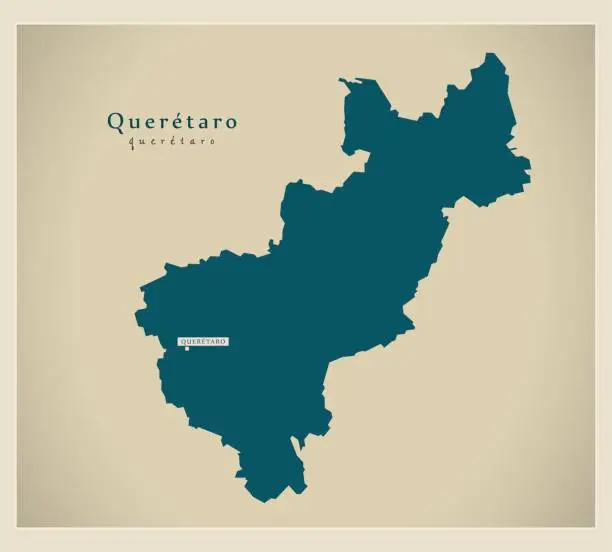 Vector illustration of Modern Map - Queretaro MX