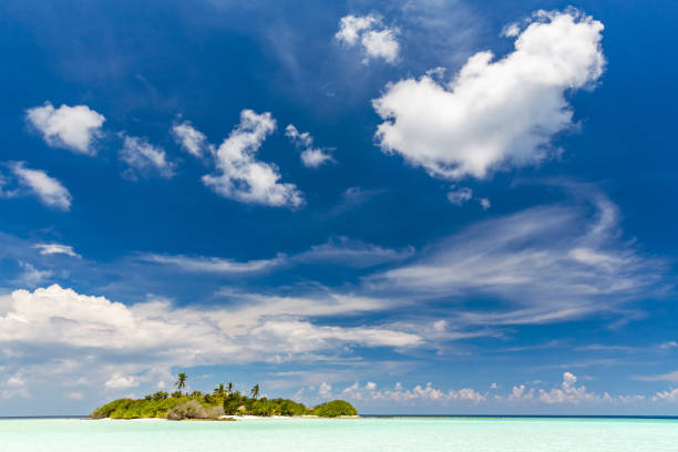 istock Small island in ocean on Maldives 660069478