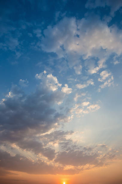 istock Colorful dramatic sky with cloud at sunset.Sky with sun background 660073454