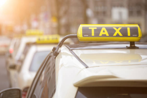 german taxi signs stock photo