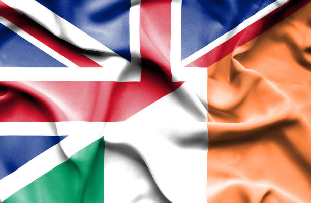 istock Waving flag of Ireland and Great Britain 660118142
