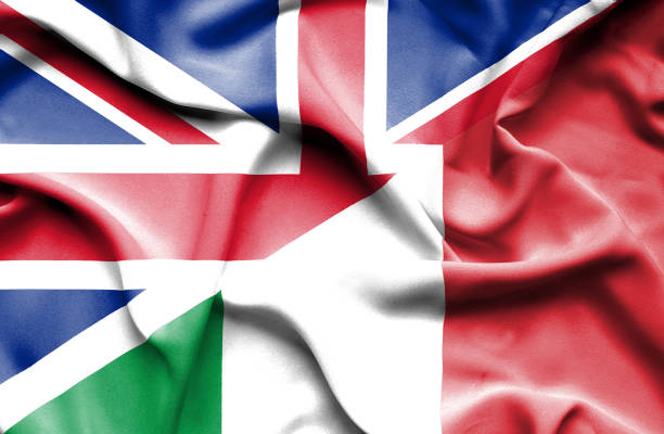 istock Waving flag of Italy and Great Britain 660118176