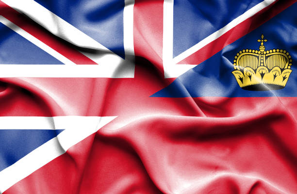 istock Waving flag of Lichtenstein and Great Britain 660118336