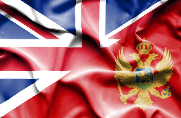 istock Waving flag of Montenegro and Great Britain 660130714