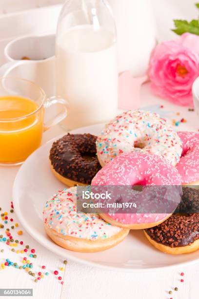 American Donuts Stock Photo - Download Image Now - Bagel, Bread, Breakfast