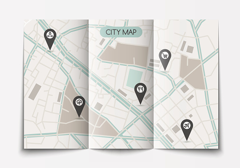 City Map Format Open Paper City Map Stock Illustration - Download Image Now - City Map ...