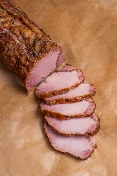 istock Close up view of sliced smoked meat or ham 660141420