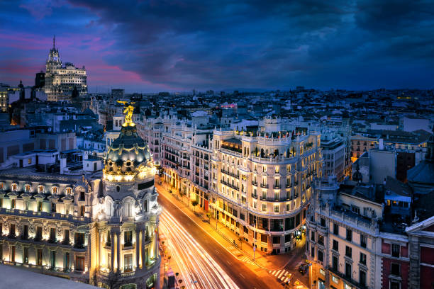 istock Madrid city center, Gran Vis Spain 660149332