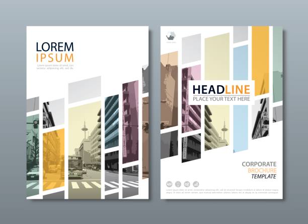 Annual report brochure flyer design template, Leaflet cover presentation, book cover, layout in A4 size Annual report brochure flyer design template, Leaflet cover presentation, book cover, layout in A4 size. Vector poster template stock illustrations