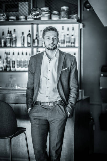 istock Handsome, young  businessman, in a bar, portrait 660151662