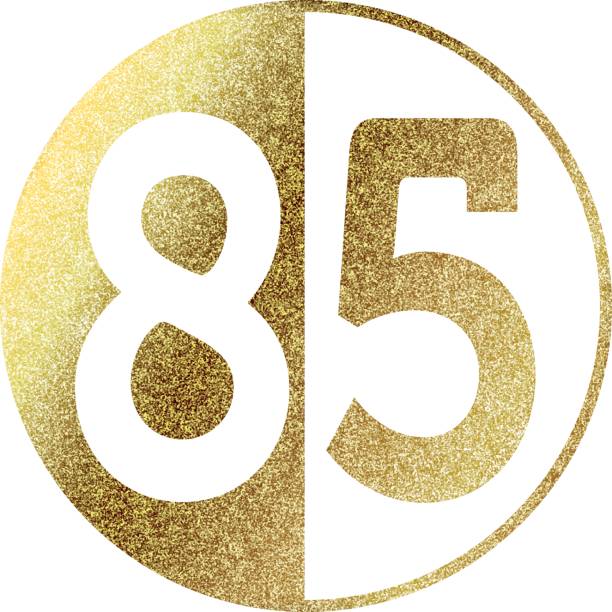 Number 85 In Gold Stock Illustration - Download Image Now