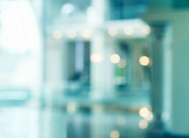 De-focuses business center interior. Blur background.