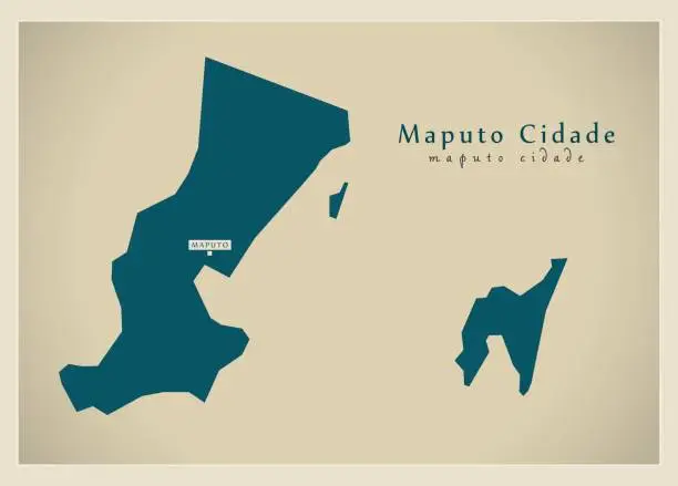 Vector illustration of Modern Map - Maputo Cidade MZ