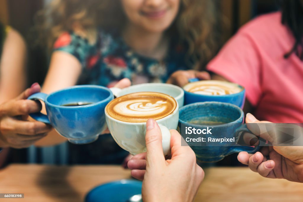 Young Women Drinking Coffee Concept Coffee - Drink Stock Photo