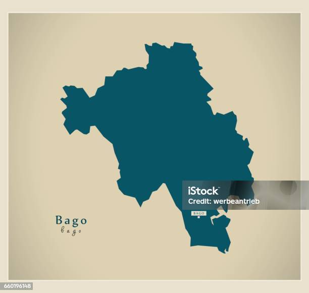 Bugando Map Modern Map Bago Mm Stock Illustration - Download Image Now - Bago ...