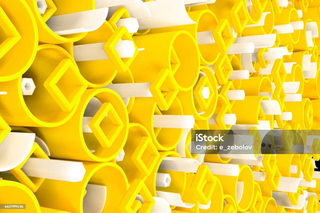 Square Tube Color Disign Pattern Of Colored Tubes Repeated Square Elements White Hexagons And ...
