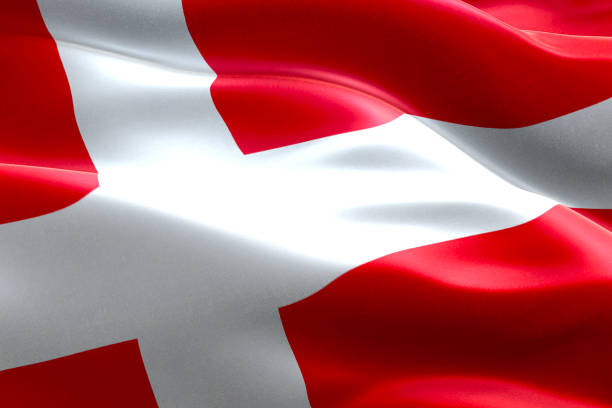 istock closeup of illustration waving dannebrog denmark flag, with red background and white cross, national symbol of danish 660209332