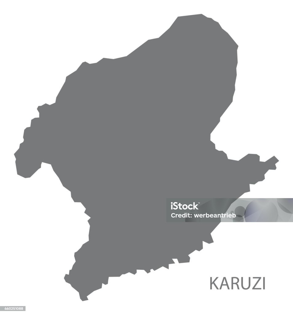 Karuzi Burundi Province Map Grey Illustration Silhouette Stock