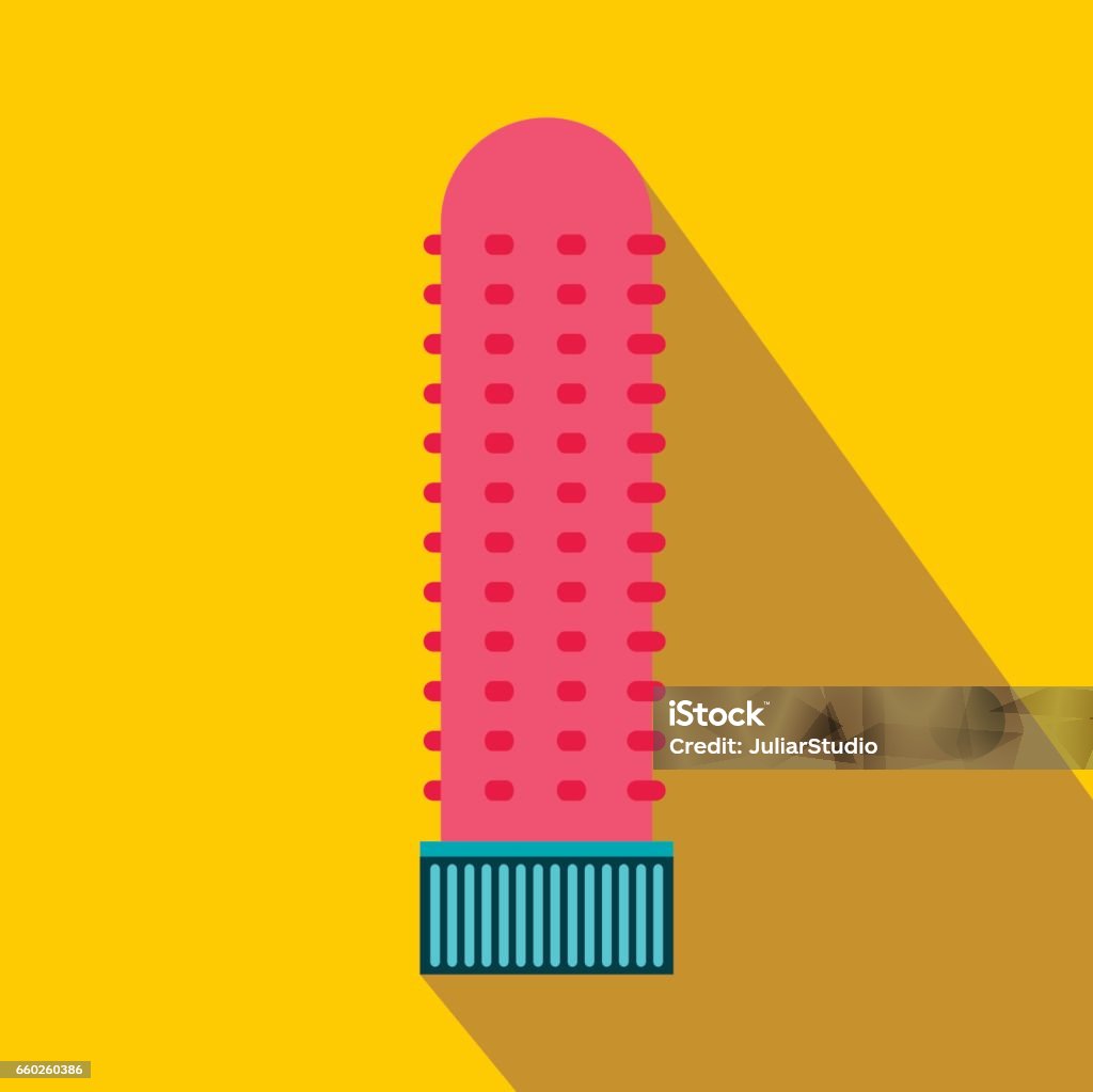 Dildo icon in flat style Dildo icon in flat style on a yellow  background Dildo stock vector