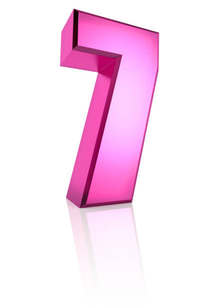 Pink Number 7 Stock Illustration - Download Image Now - Alphabet