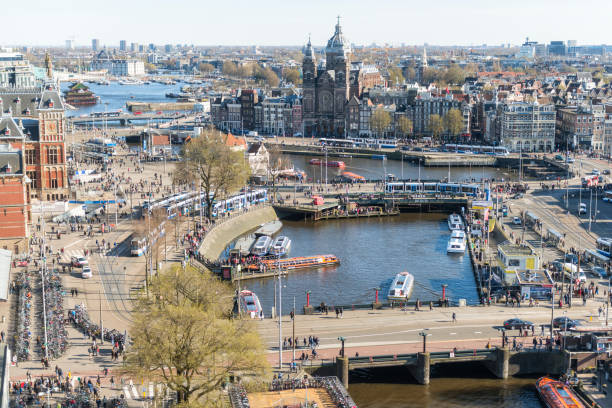 istock Amsterdam Central Station square aerial view 660298560