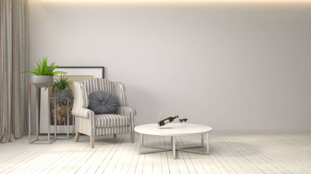 istock interior with chair. 3d illustration 660307602