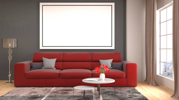 istock mock up poster frame in interior background. 3D Illustration 660307720