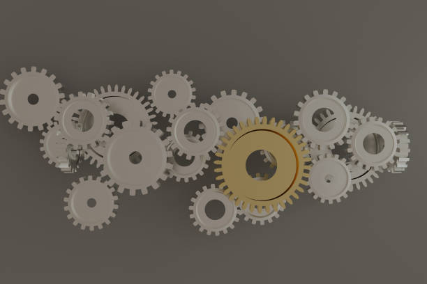 istock 3D rendering of gear wheels, teamwork concept 660308990
