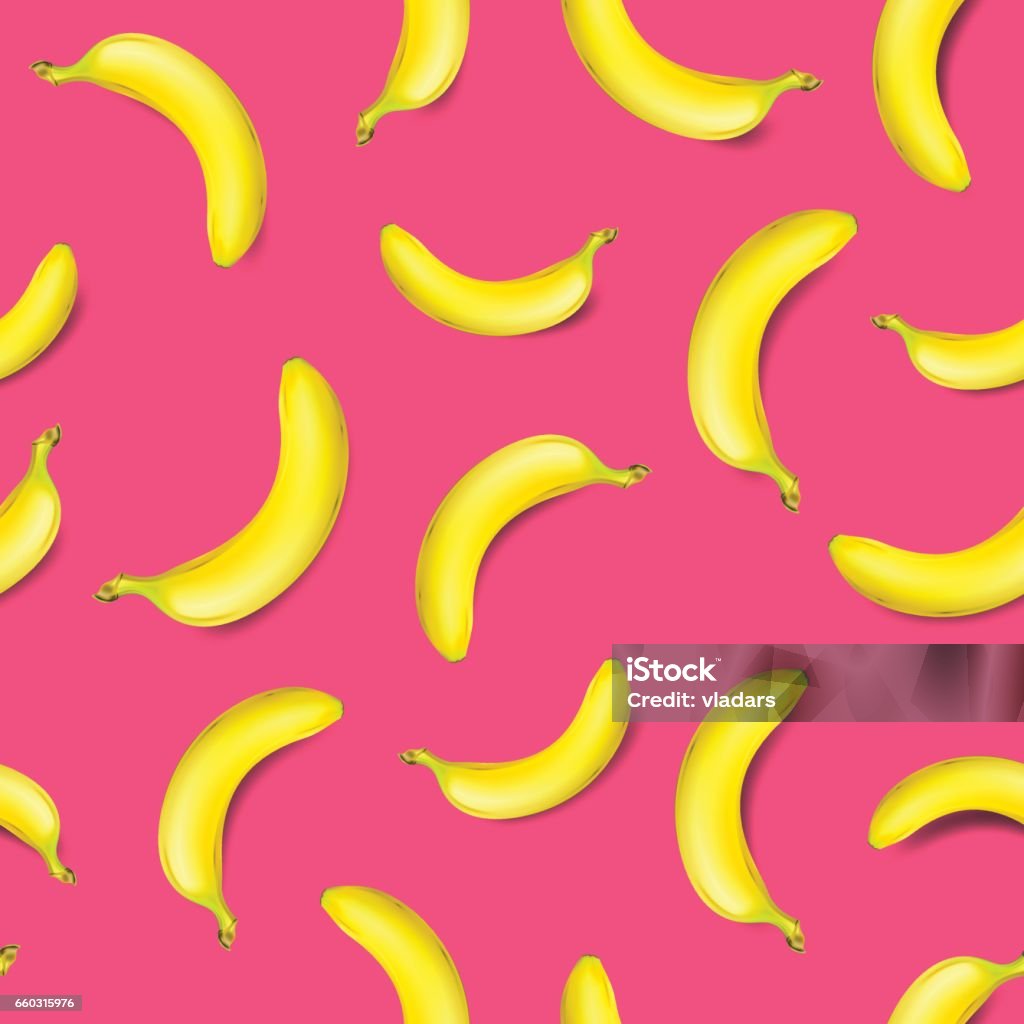 Seamless banana pattern on pink background vector illustration Banana stock vector