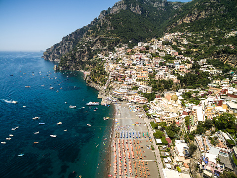 Aerial View of Positano, Amalfi Coast, Italy