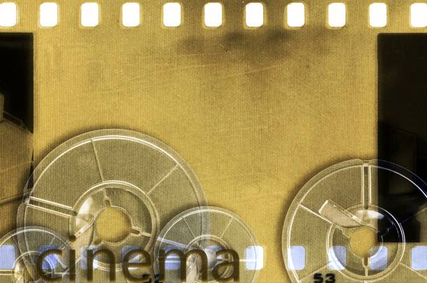 istock Vintage sepia film strip frame with coils. 660322202