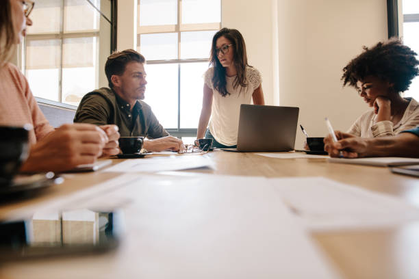 istock Multiracial business team meeting in conference room 660324946