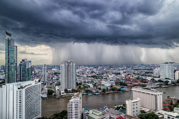 Storm day in Bangkok stock photo