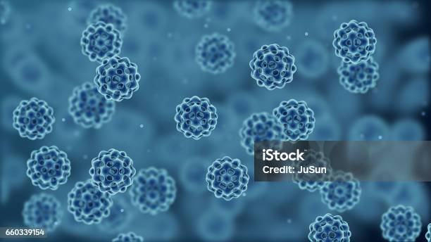 Bacterial Cell Or Virus 3d Generated View From Microscope Stock Photo - Download Image Now