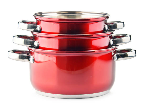 istock Steel pots isolated on white background 660339714