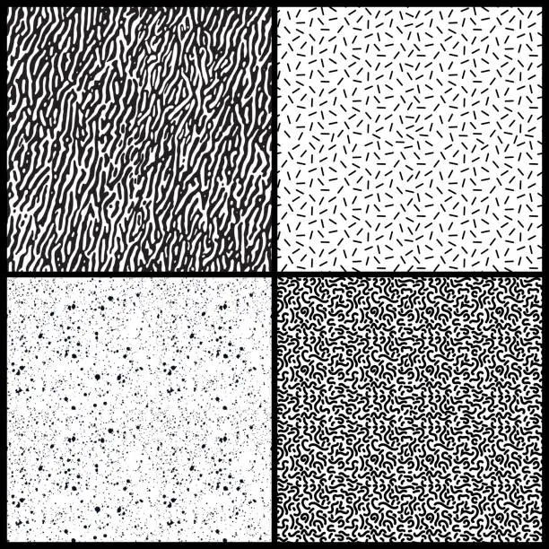 Vector illustration of 4 Seamless 80s Pattern Tiles
