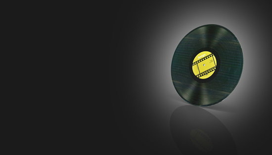 3d rendering of an old  vinyl disks