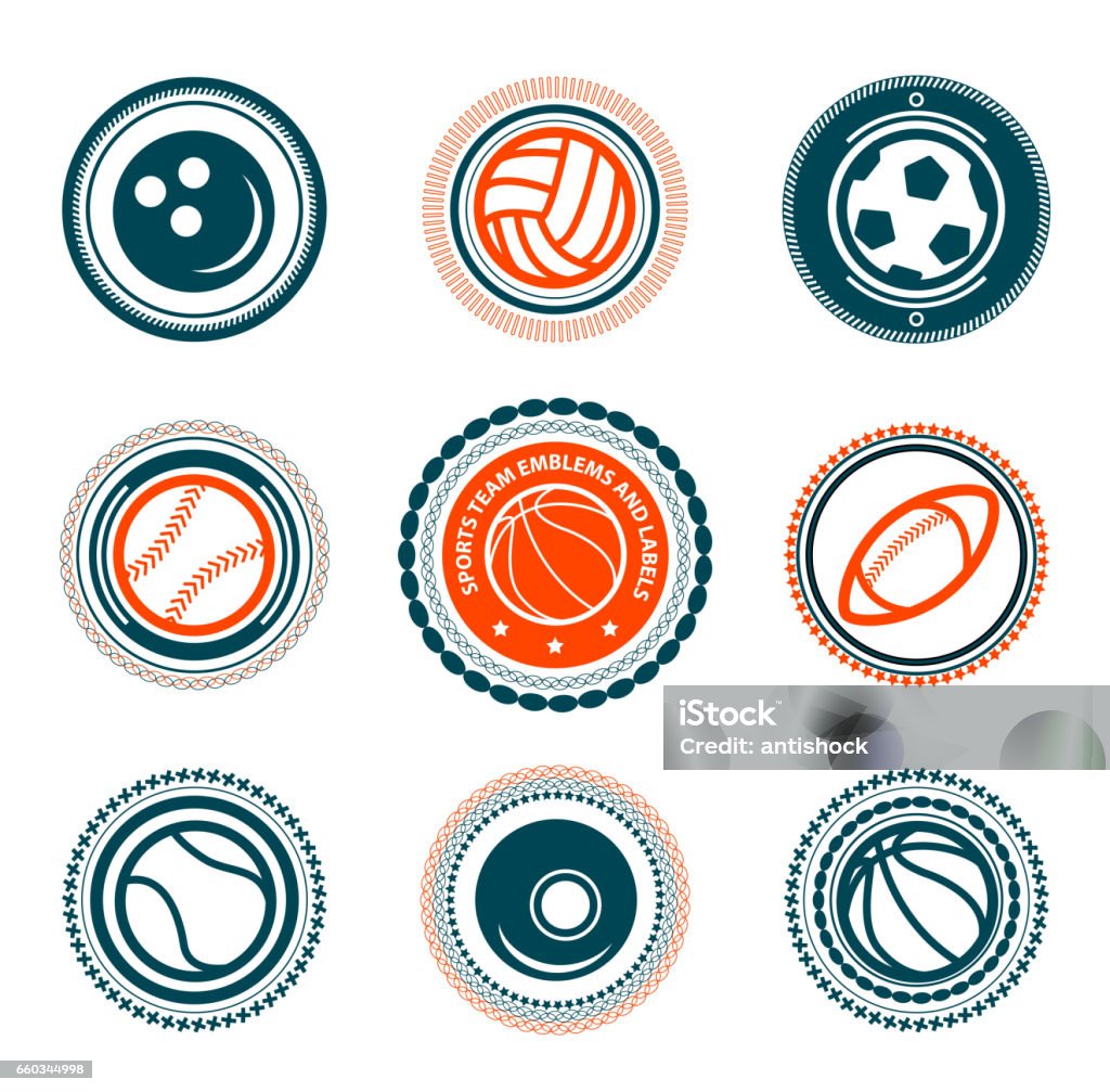 Sports set of premium stamps Sports balls vector set of premium stamps American Football - Ball stock vector