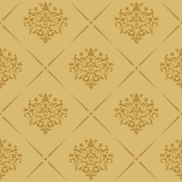 シームレスなビンテージの��ロイヤル壁紙 - scroll shape flower floral pattern grunge点のイラスト素材／クリップアート素材／マンガ素材／アイコン素材