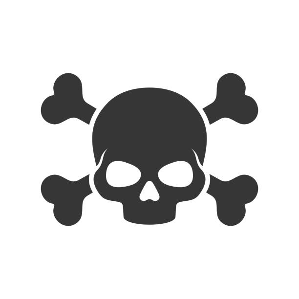 Skull and Crossbones Icon on White Background. Vector Skull and Crossbones Icon on White Background. Vector illustration skull and crossbones stock illustrations